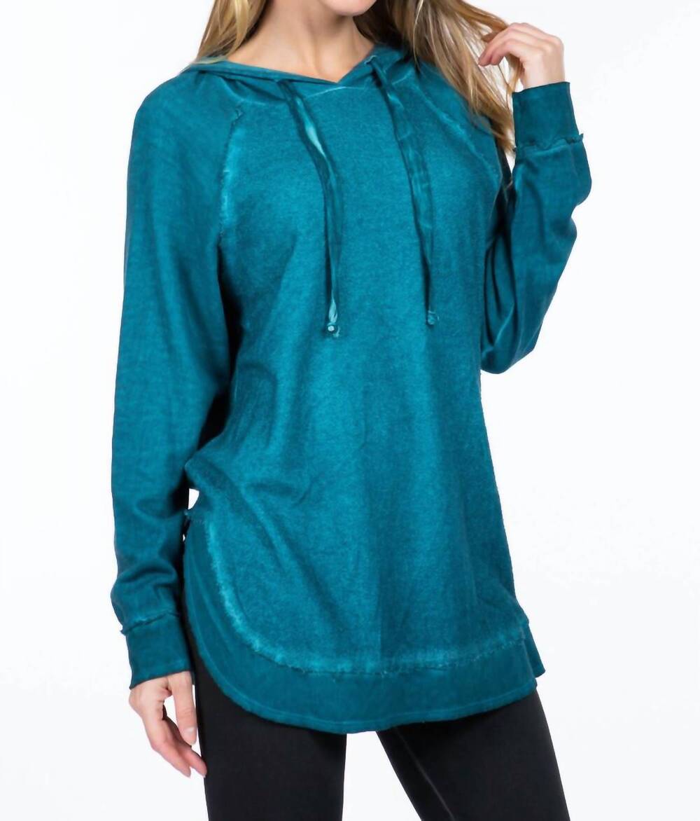 NEW M.RENA french terry hoodie in peacock